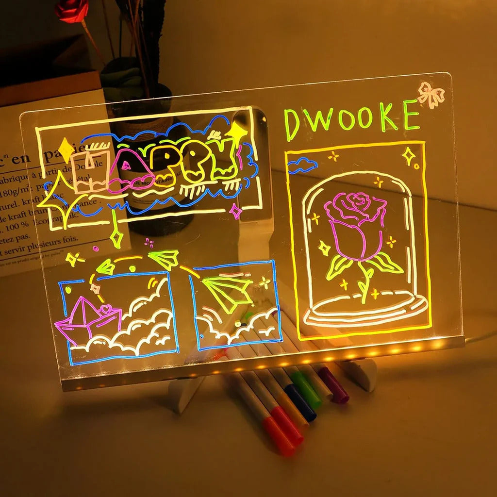 LED glow drawing board