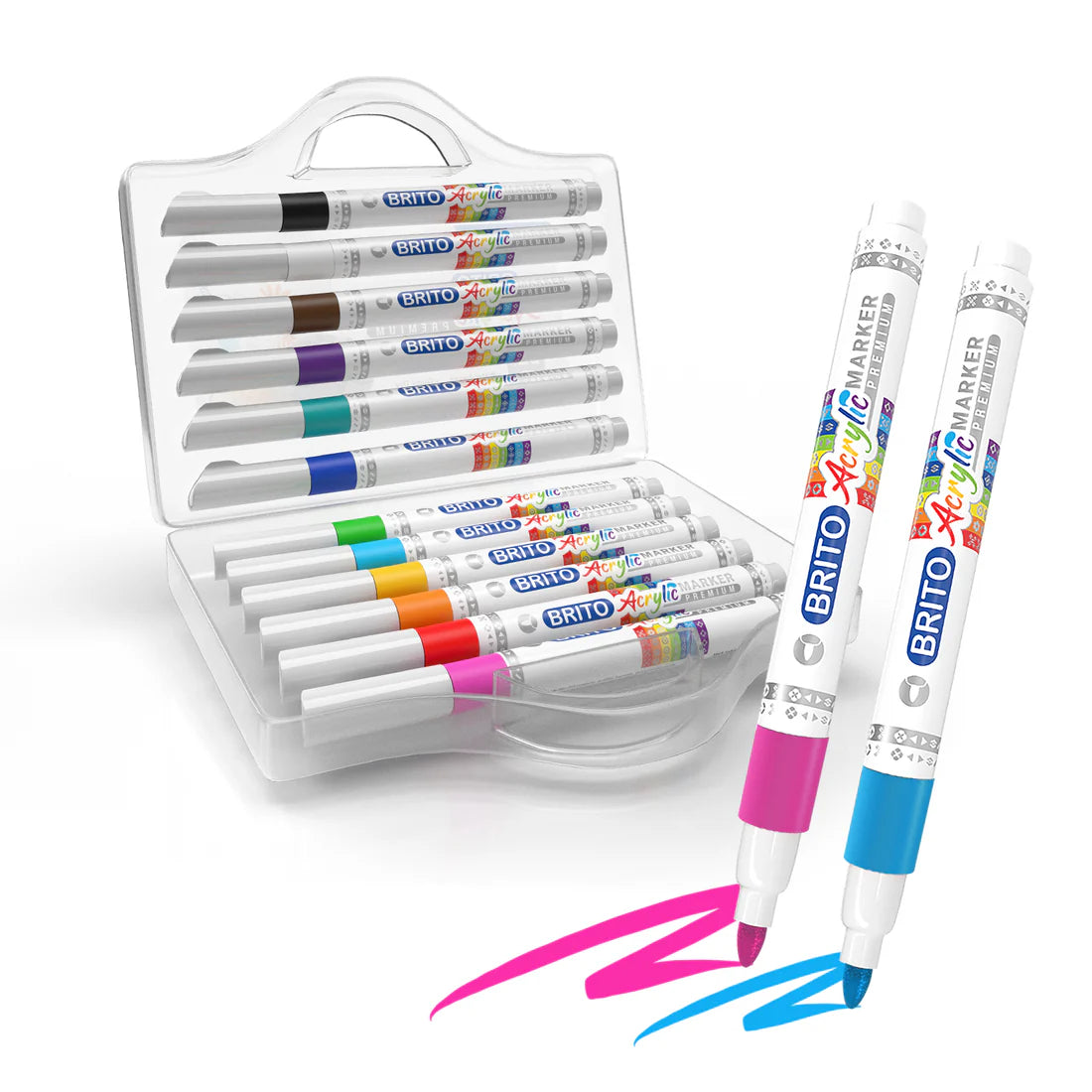 Premium Acrylic Markers (Pack of 12 markers)